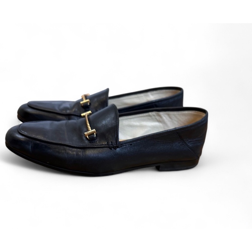 Sam Edelman Lior Black Leather Bit Loafers Gold Hardware Flats Womens 8M - Picture 3 of 8